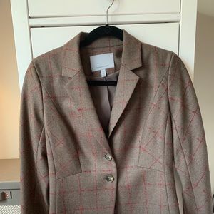 Classiques Entier brown/maroon plaid blazer sz4